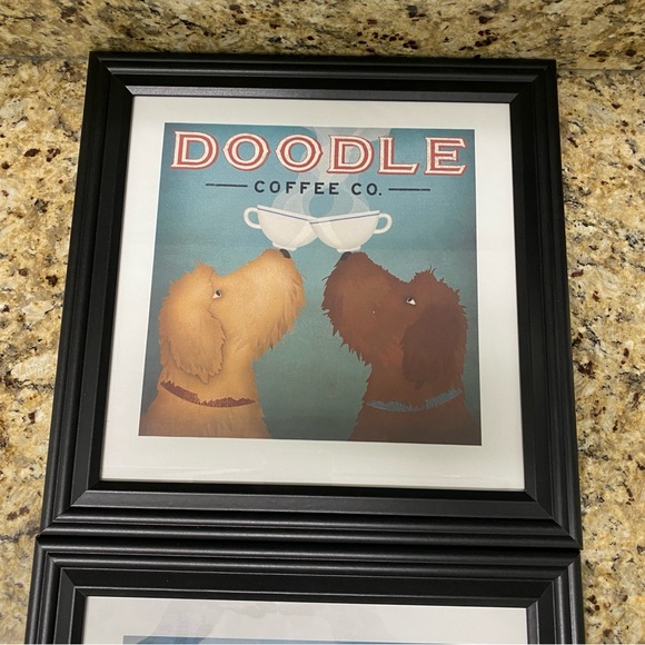 Framed Doodle Coffee Company Print 🎄🐾 Christmas Gift Goldendoodle Labradoodle - Picture 2 of 15